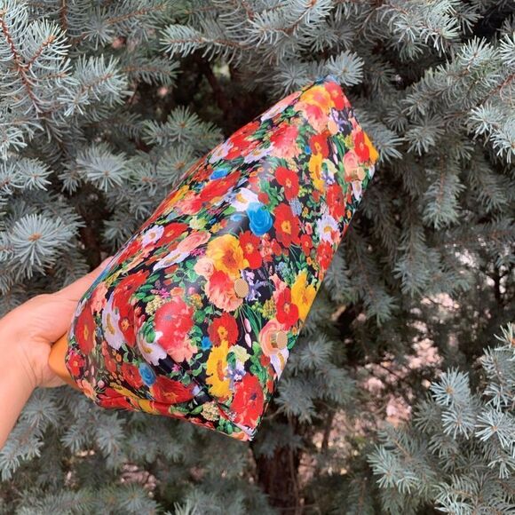 Handmade Genuine Leather Floral Printed, Large Wooden Frame Bag/Crossbody - Picture 9 of 13